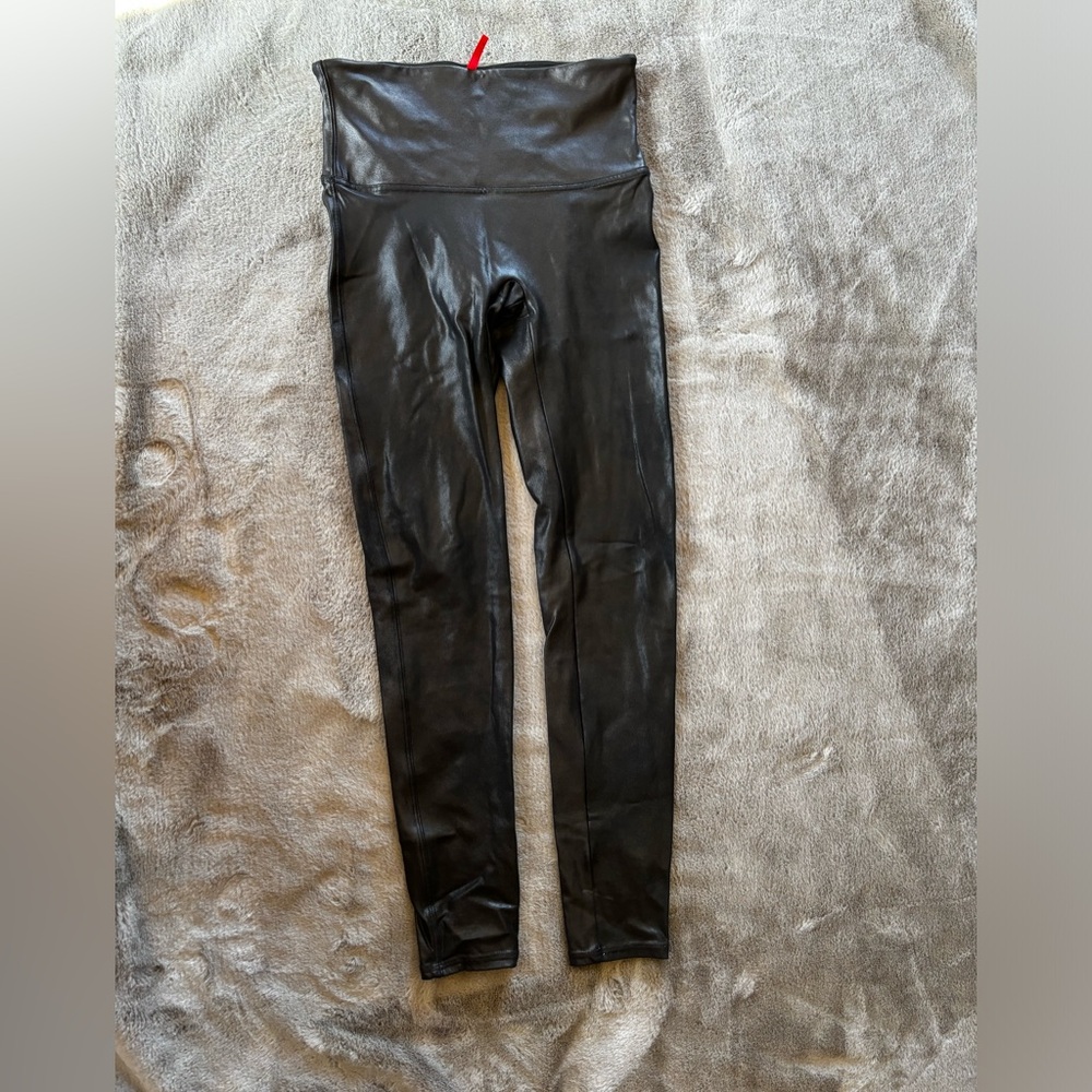 SPANX Black Faux Leather Leggings